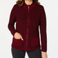 Karen Scott Cardigan Feminino Texturizado com Zíper Frontal Vermelho Tamanho XS