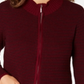 Karen Scott Cardigan Feminino Texturizado com Zíper Frontal Vermelho Tamanho XS