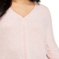 Suéter feminino plus size com amarração na barra, estilo &amp; co, rosa, tamanho 4X