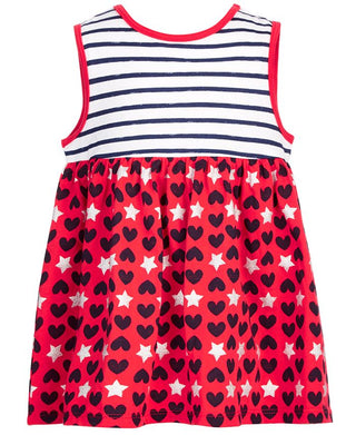 Primeiras impressões Baby Girl's Hearts Stars &amp; Stripes Túnica Top Vermelho Tamanho 24MOS