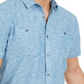 Camisa de manga curta masculina Ricky da INC International Concepts, azul, tamanho grande