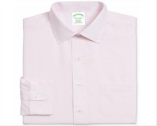 Brooks Brothers Men's Trim Fit Plaid Dress Shirt Pink Size 16.5X32