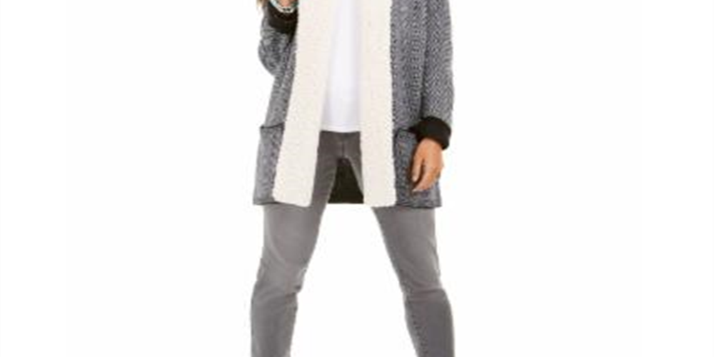 Cardigan Sherpa Feminino Style &amp; Co Preto Tamanho PP