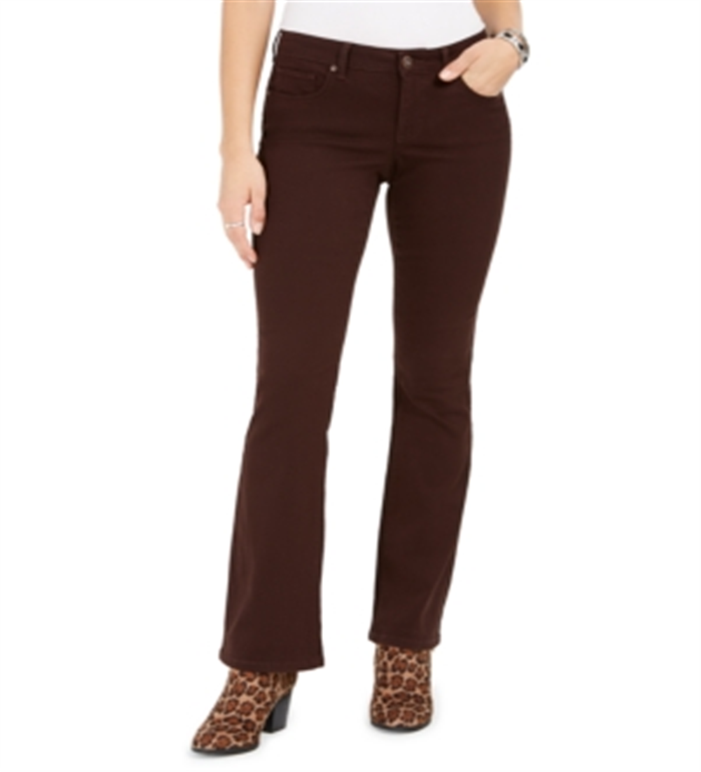 Jeans Bootcut com Controle de Barriga Petite Feminino Style &amp; Co, Marrom, Tamanho 12 P