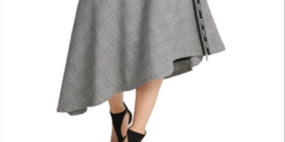 DKNY Women's Plaid MIDI aLine Skirt Black Size 12