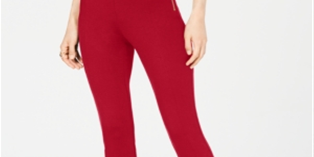 Calça skinny feminina de cintura alta INC International Concepts Glam Red 6