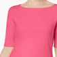 Camiseta feminina Karen Scott com mangas e gola canoa, rosa, tamanho pequeno, extragrande