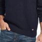 Suéter masculino vintage à prova de intempéries com textura waffle e zíper de um quarto, azul, tamanho XX-G