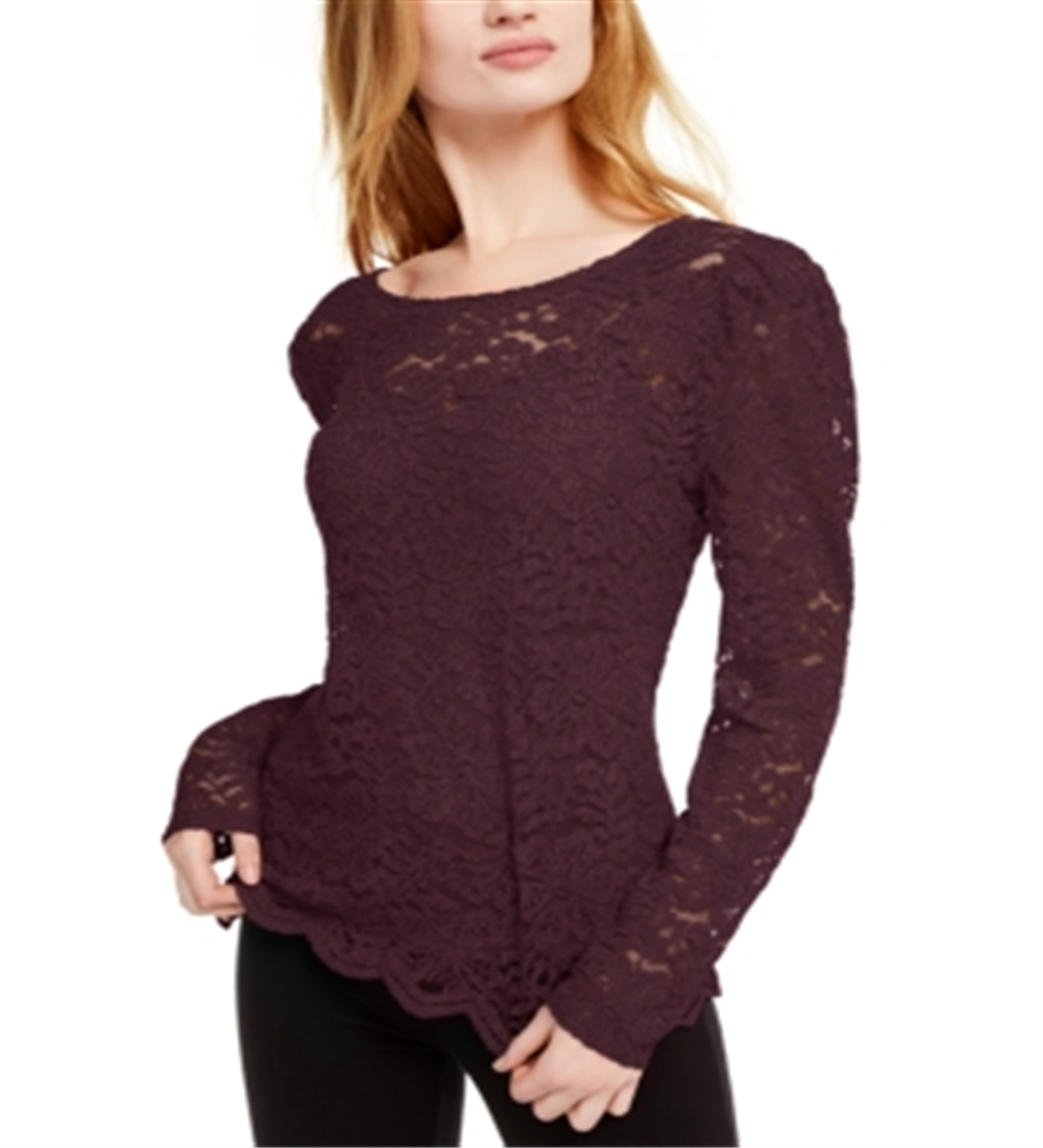 INC International Concepts Top de renda feminino vinho tamanho extrapequeno