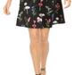 Vestido feminino Pappagallo com gola botânica evasê, preto, tamanho 18