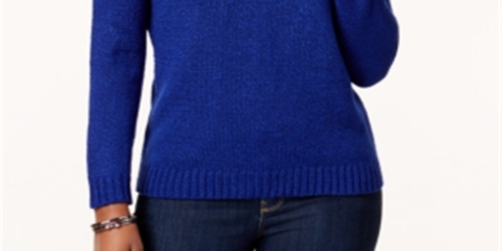 Karen Scott Suéter Feminino Gola Pontuda Azul Tamanho XS