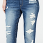 Calça jeans feminina desgastada da Inc International Concepts - Azul Sunshine Wash, tamanho 16