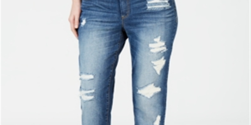 Calça jeans feminina desgastada da Inc International Concepts - Azul Sunshine Wash, tamanho 16