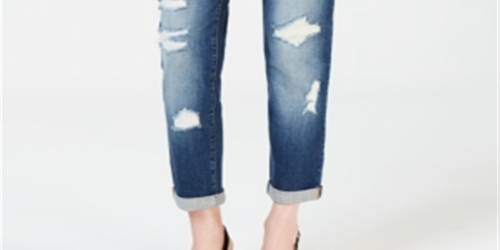 Calça jeans feminina desgastada da Inc International Concepts - Azul Sunshine Wash, tamanho 16