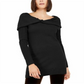Suéter túnica de cashmere com gola canoa feminino INC International Concepts, preto, tamanho P