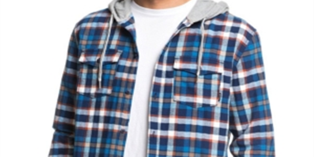 Camisa xadrez de manga comprida com botões Quiksilver masculina Moonlit Ocean, tamanho X-G