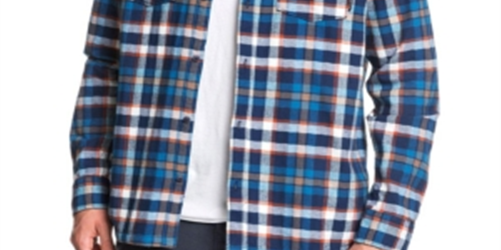 Camisa xadrez de manga comprida com botões Quiksilver masculina Moonlit Ocean, tamanho X-G