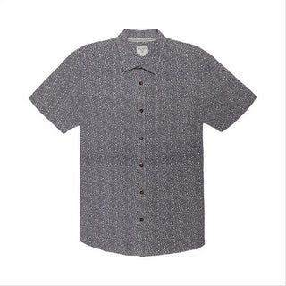 Camisa masculina O'Neill com botões e estampa geométrica cinza, tamanho grande