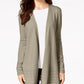 Cardigan feminino Charter Club com frente aberta, bege, tamanho pequeno