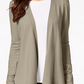 Cardigan feminino Charter Club com frente aberta, bege, tamanho pequeno