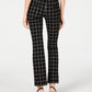 Calça Bootcut com Estampa Windowpane da INC International Concepts para Mulheres, Preta, Tamanho 2