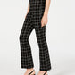 Calça Bootcut com Estampa Windowpane da INC International Concepts para Mulheres, Preta, Tamanho 2
