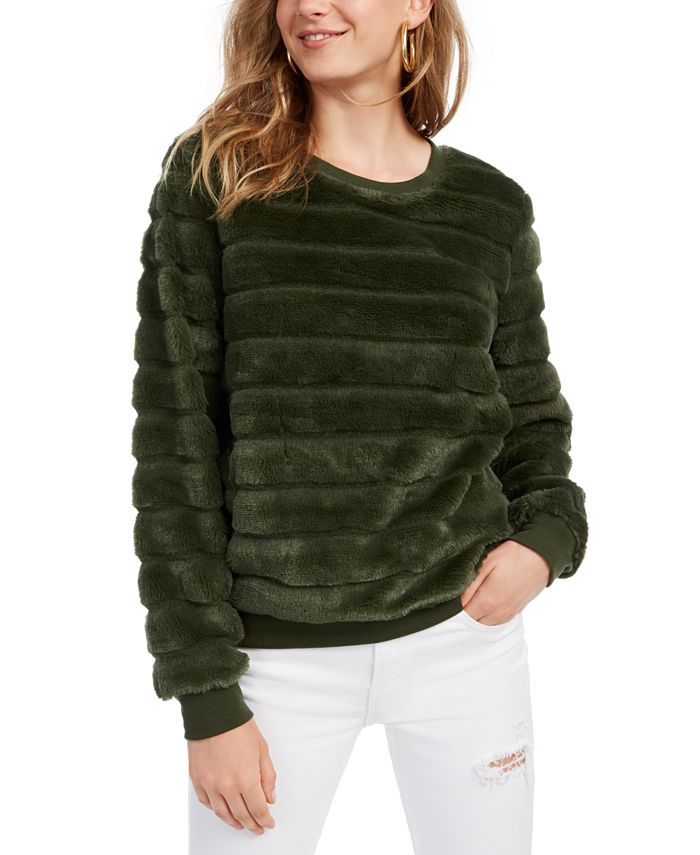 Moletom Crave Fame Junior's Faux Fur Verde Tamanho M