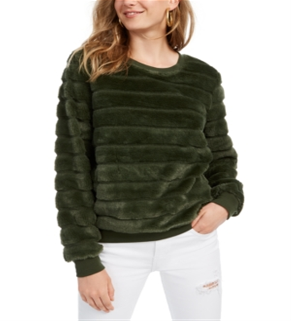 Moletom Crave Fame Junior's Faux Fur Verde Tamanho M