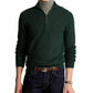 Suéter Polo Ralph Lauren Masculino de Algodão com Zíper de 1/4 Verde Tamanho Médio