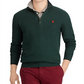 Suéter Polo Ralph Lauren Masculino de Algodão com Zíper de 1/4 Verde Tamanho Médio