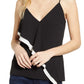 Camisola feminina Bailey 44 Laurel com babados, preta, tamanho X-S