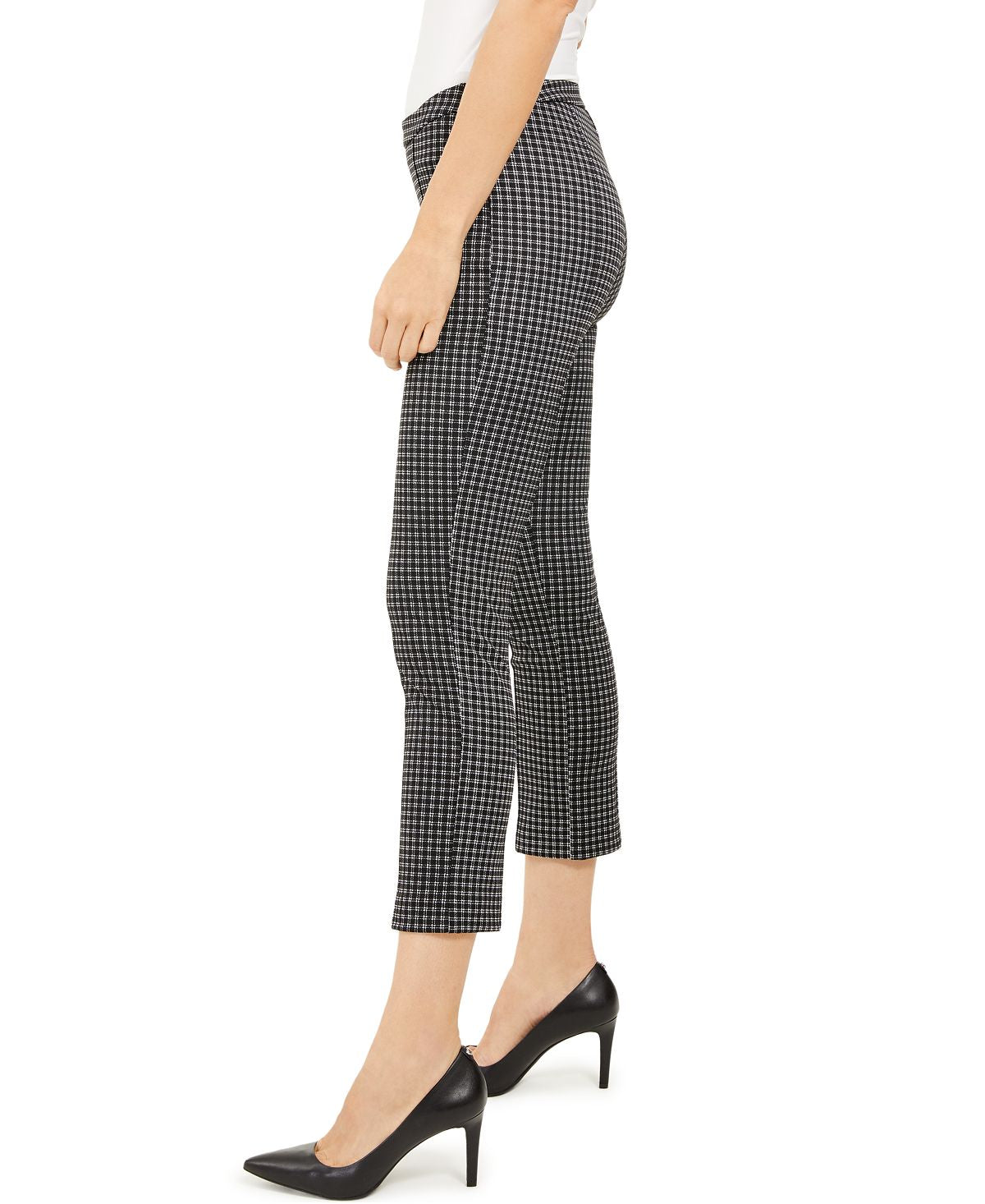 Calça Cropped Xadrez Feminina Michael Kors Preta Tamanho Pequeno M