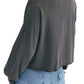 Camiseta feminina Austin Cropped manga comprida preta tamanho grande da Free People
