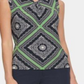 Tommy Hilfiger Blusa Feminina Estampada com Decote em Nó Azul Marinho Tamanho G