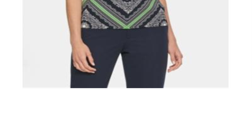 Tommy Hilfiger Blusa Feminina Estampada com Decote em Nó Azul Marinho Tamanho G