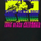 Camiseta gráfica masculina Neon Snoop Dogg preta tamanho grande