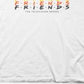 Camiseta masculina com estampa Friends, branca, tamanho M