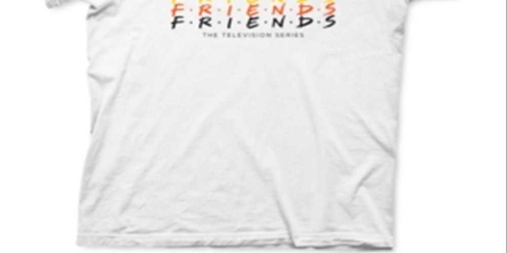 Camiseta masculina com estampa Friends, branca, tamanho M