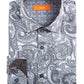 Camisa social masculina Tallia Slim Fit Performance Stretch Paisley cinza tamanho 16,5 x 32-33