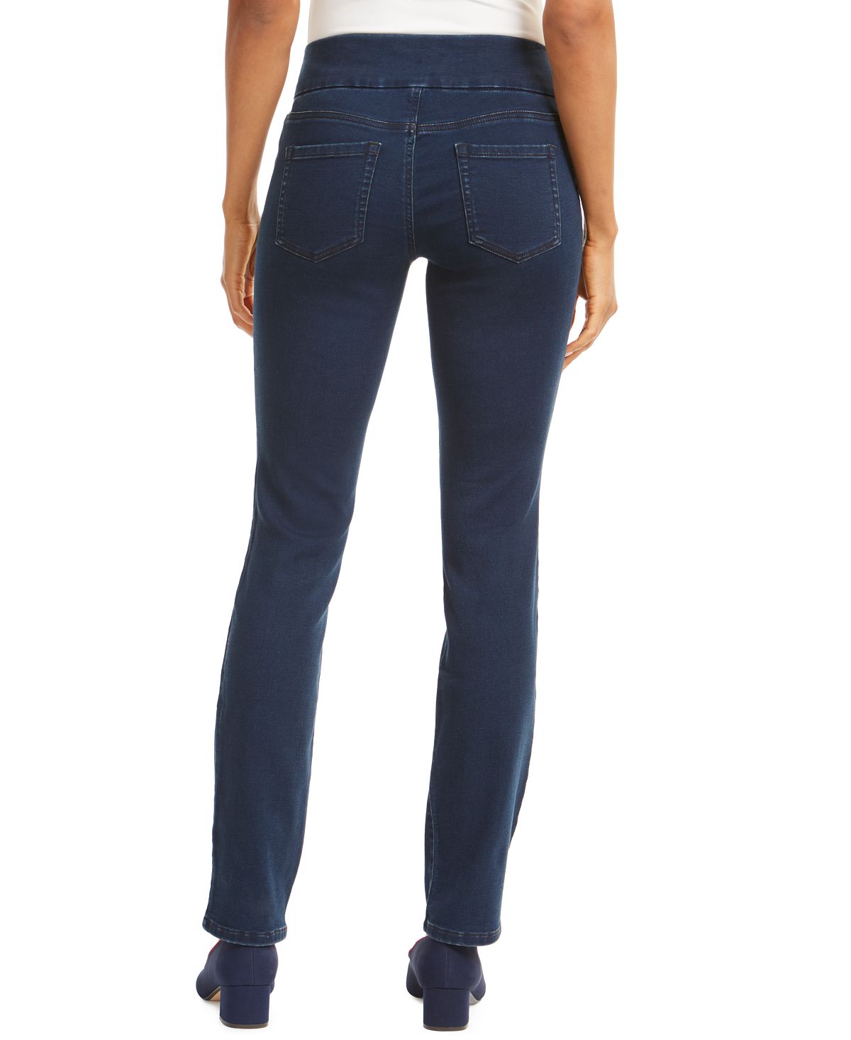 Calça jeans feminina Charter Club Denim com perna reta, azul, tamanho 10, pequena