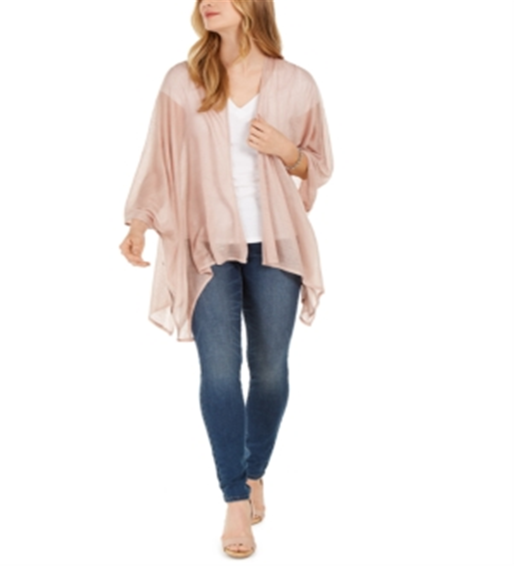 INC International Concepts Feminino Knit Ruana Jaket Rosa Tamanho único