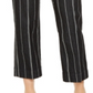 Calça cropped listrada feminina Charter Club com controle de barriga, preta, tamanho 6