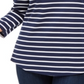 Karen Scott Sport Feminino Listrado Colorblocked com Ilhós Azul Tamanho X-S