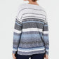 Suéter listrado com ombros caídos feminino Style &amp; Co, azul, tamanho XX-G