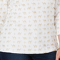 Blusa feminina Karen Scott com estampa de camelo brilhante, branca, tamanho XS