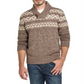Suéter masculino vintage Weatherproff com gola xale e malha mesclada, verde, tamanho grande
