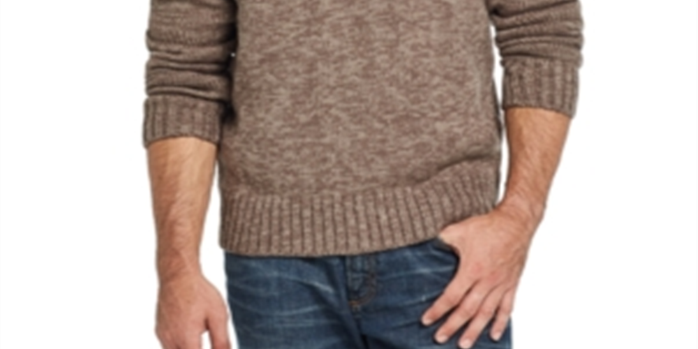 Suéter masculino vintage Weatherproff com gola xale e malha mesclada, verde, tamanho grande