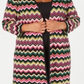Cardigan feminino plus size com estampa chevron metálica e abertura frontal, Inc International Concepts, rosa, tamanho 2X