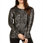 Suéter feminino com estampa de píton metálica da Inc International Concepts, preto, tamanho M