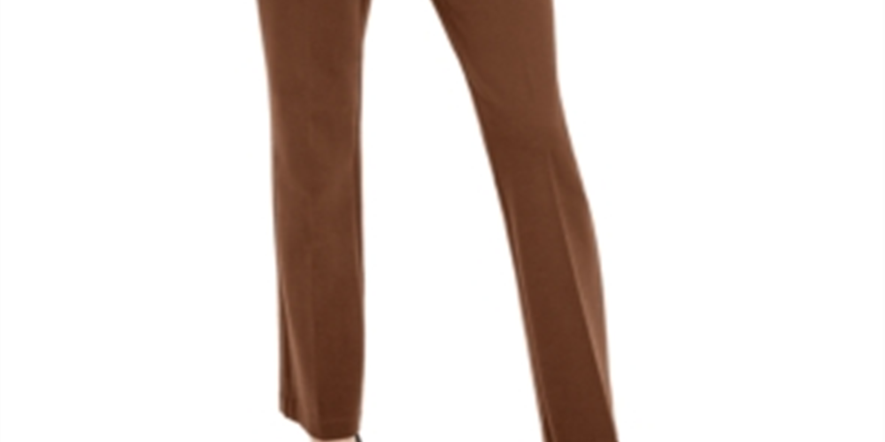 Calça feminina Bootcut com botões laterais da INC International Concepts, marrom, tamanho 8